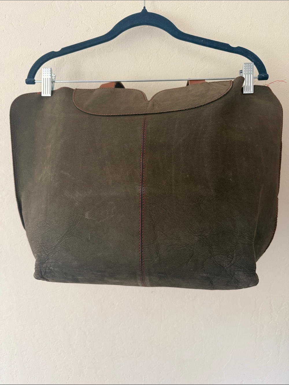 Kiko Leather Grey Heartbu Tote - Genuine Leather Project Piece / As-Is - Picture 3 of 11